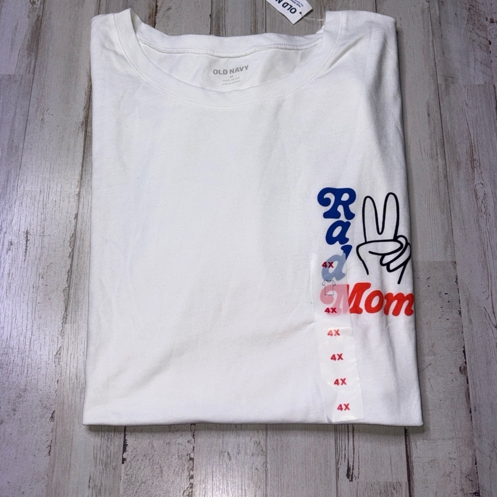 Old Navy Women’s Size 4x White Cotton (Rad Mom)- T-shirt NWT! - Picture 1 of 15